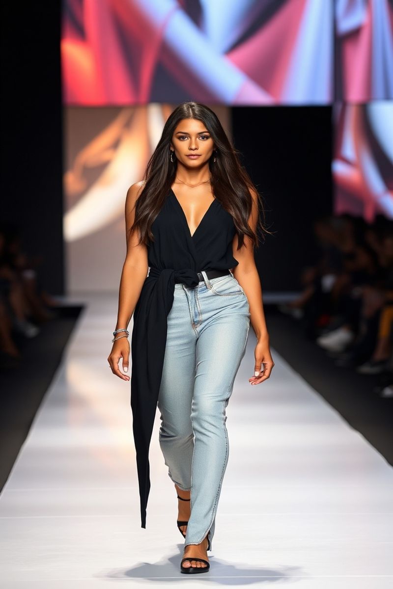 Gabriela Silva fashion runway walk in designer clothing