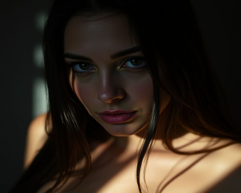 Gabriela Silva artistic creative portrait with dramatic shadows