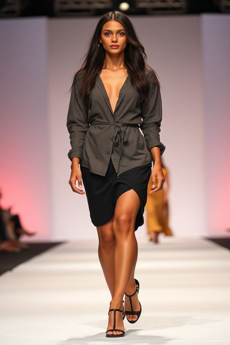 Giovanna Almeida fashion runway walk in designer clothing