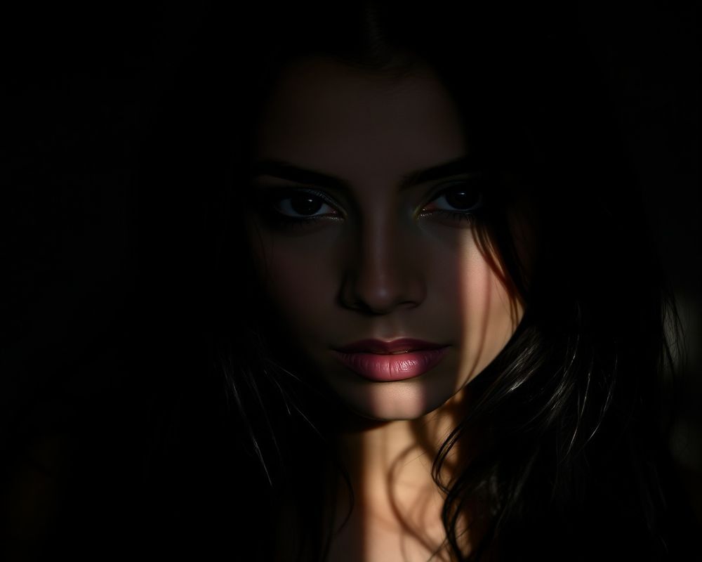 Giovanna Almeida artistic creative portrait with dramatic shadows