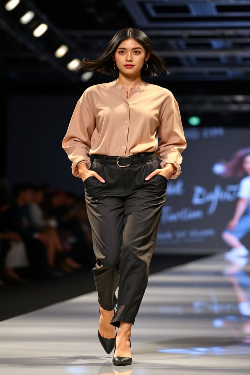 Hana Cho fashion runway walk in designer clothing
