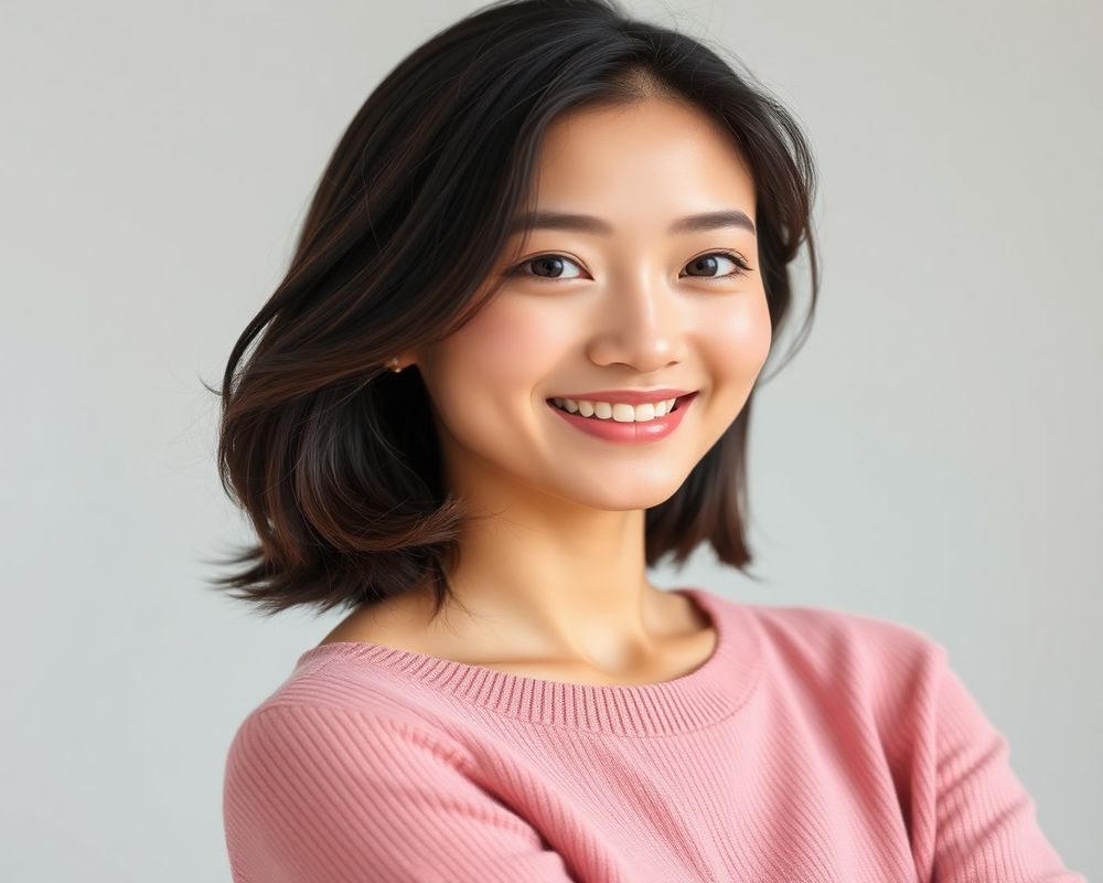 Hana Cho commercial brand campaign with natural smile