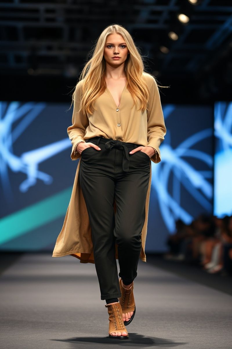 Harper Mitchell fashion runway walk in designer clothing