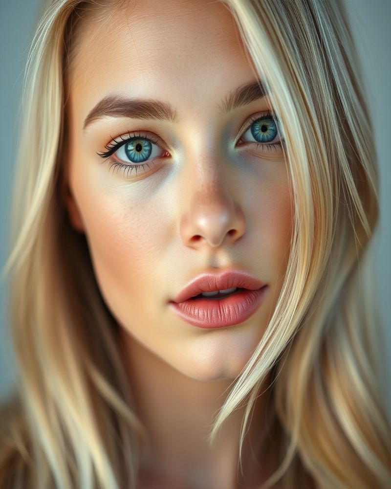 Harper Sinclair beauty close-up portrait with soft lighting