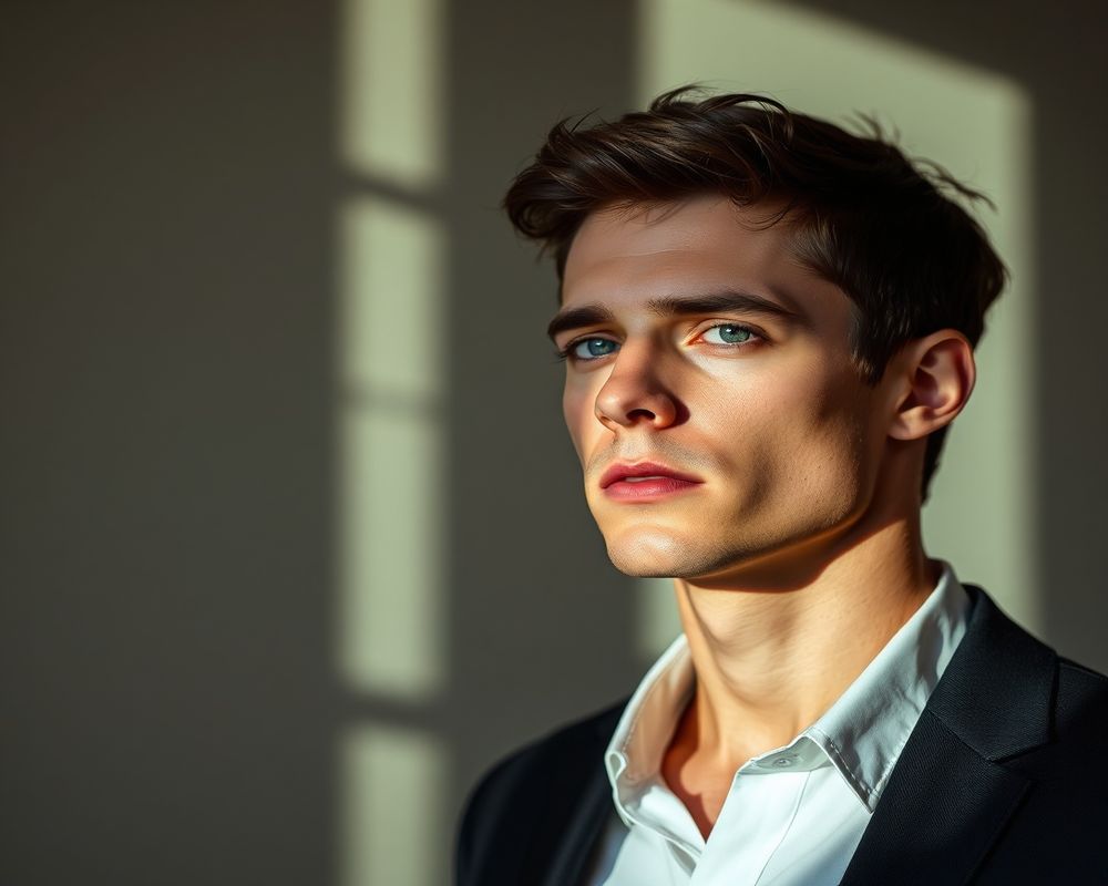 Harrison Reid high fashion editorial with dramatic lighting