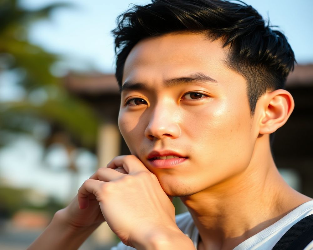 Haruto Miyazaki lifestyle personality shot in natural outdoor setting