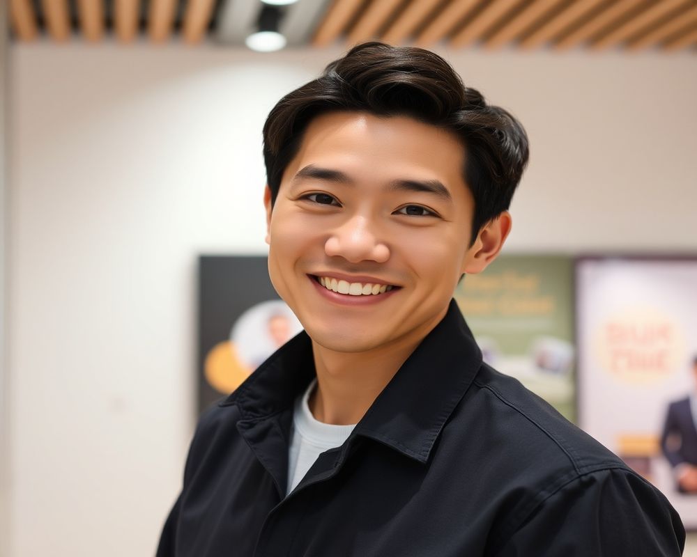 Haruto Miyazaki commercial brand campaign with natural smile