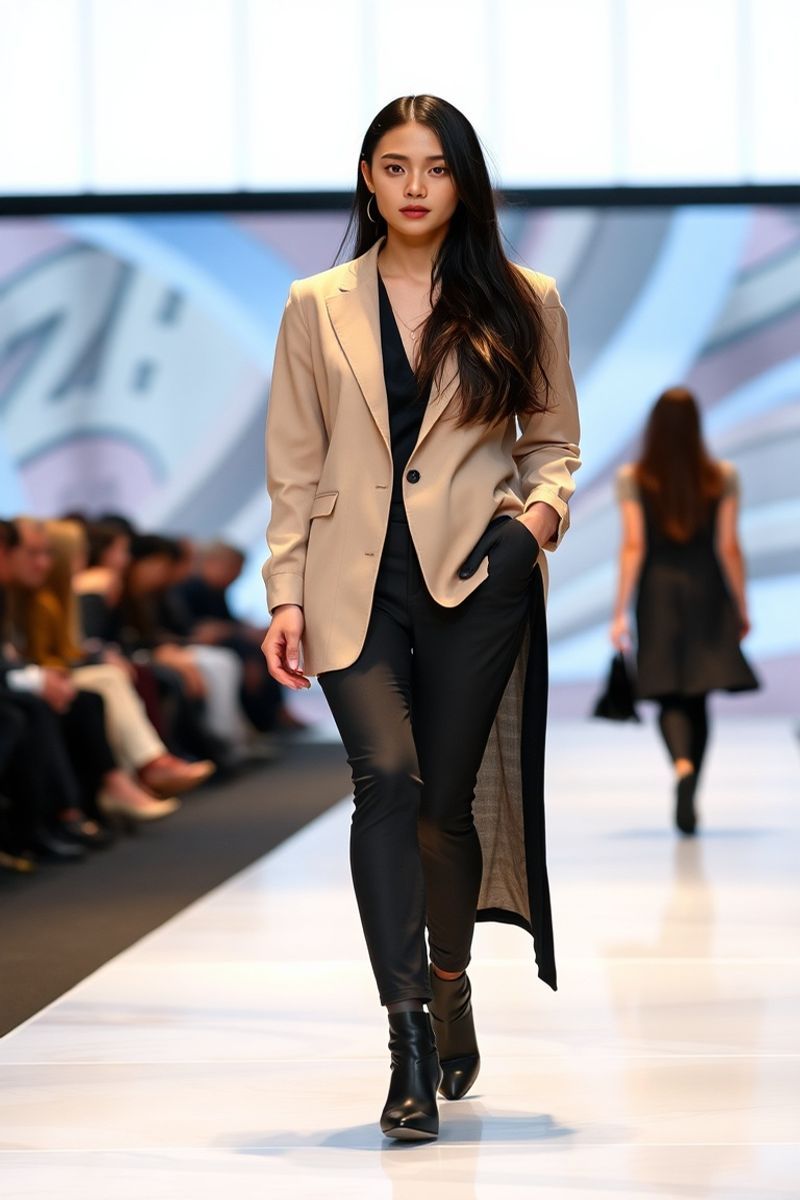 Hina Yoshida fashion runway walk in designer clothing