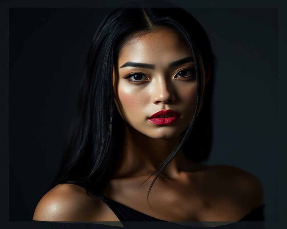 Isabela Aquino high fashion editorial with dramatic lighting