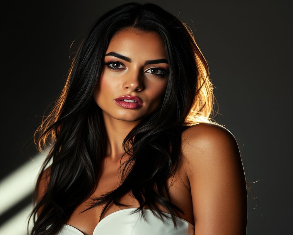 Isabela Costa high fashion editorial with dramatic lighting