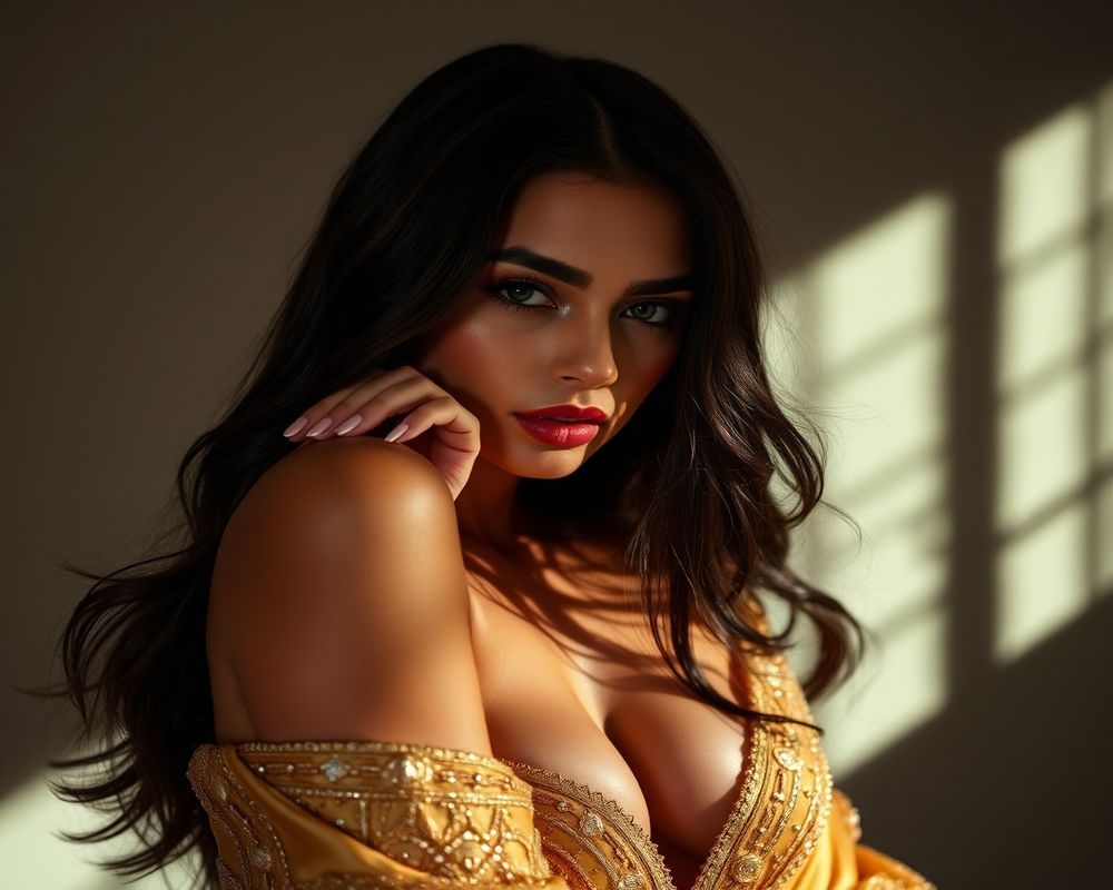 Isabela Fernandes high fashion editorial with dramatic lighting