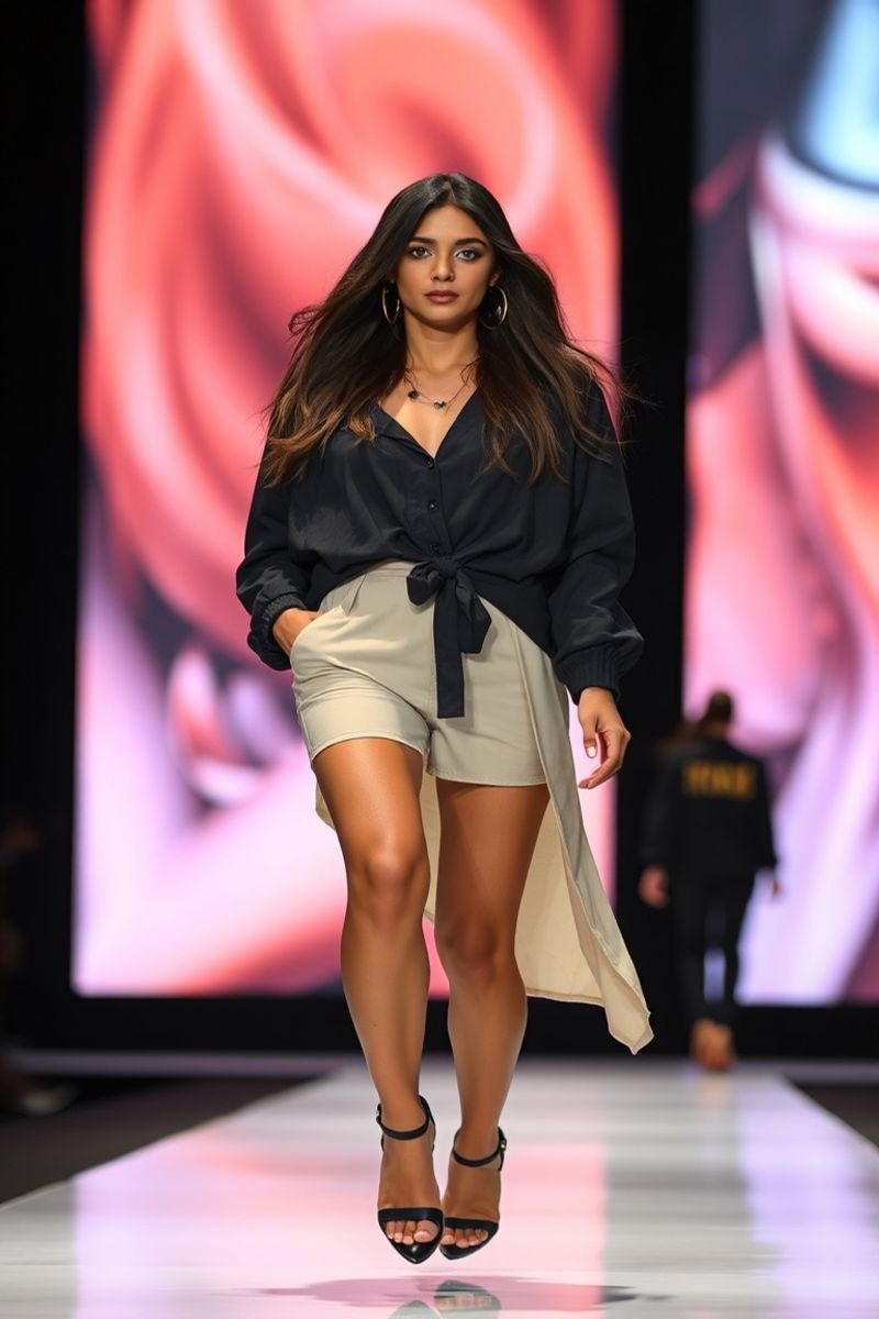 Isabela Fernandes fashion runway walk in designer clothing