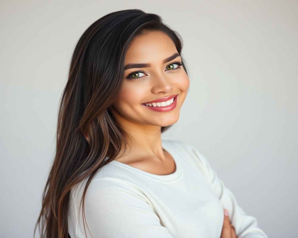 Isabela Fernandes commercial brand campaign with natural smile