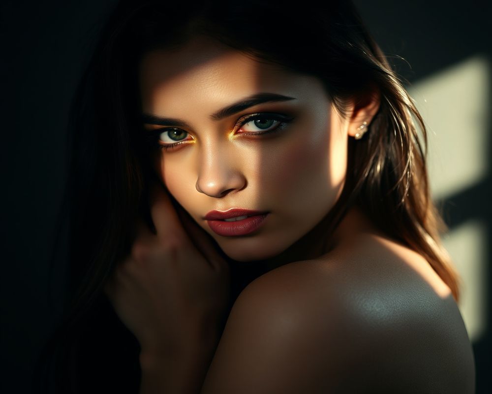Isabela Fernandes artistic creative portrait with dramatic shadows