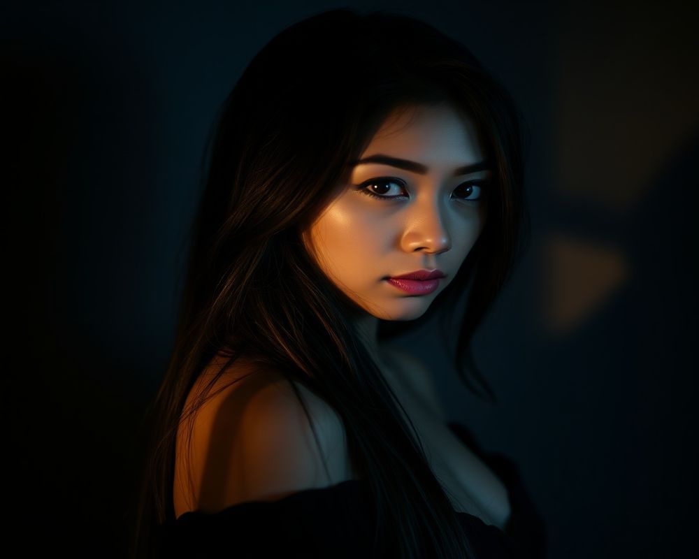 Isabela Reyes artistic creative portrait with dramatic shadows
