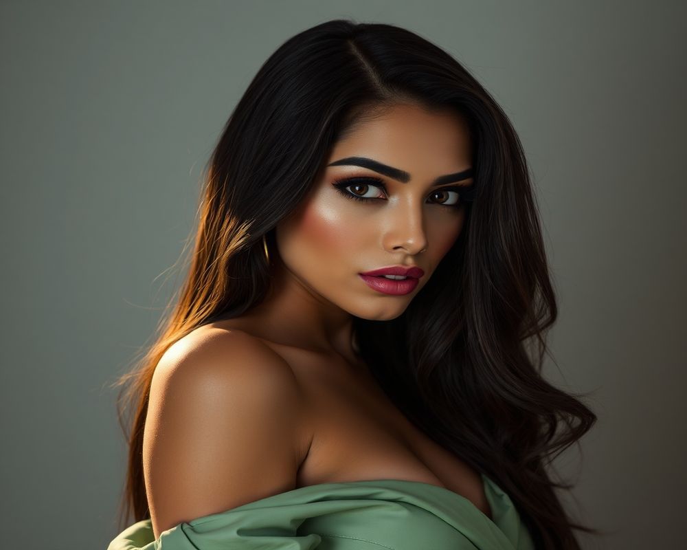 Isabella Costa high fashion editorial with dramatic lighting