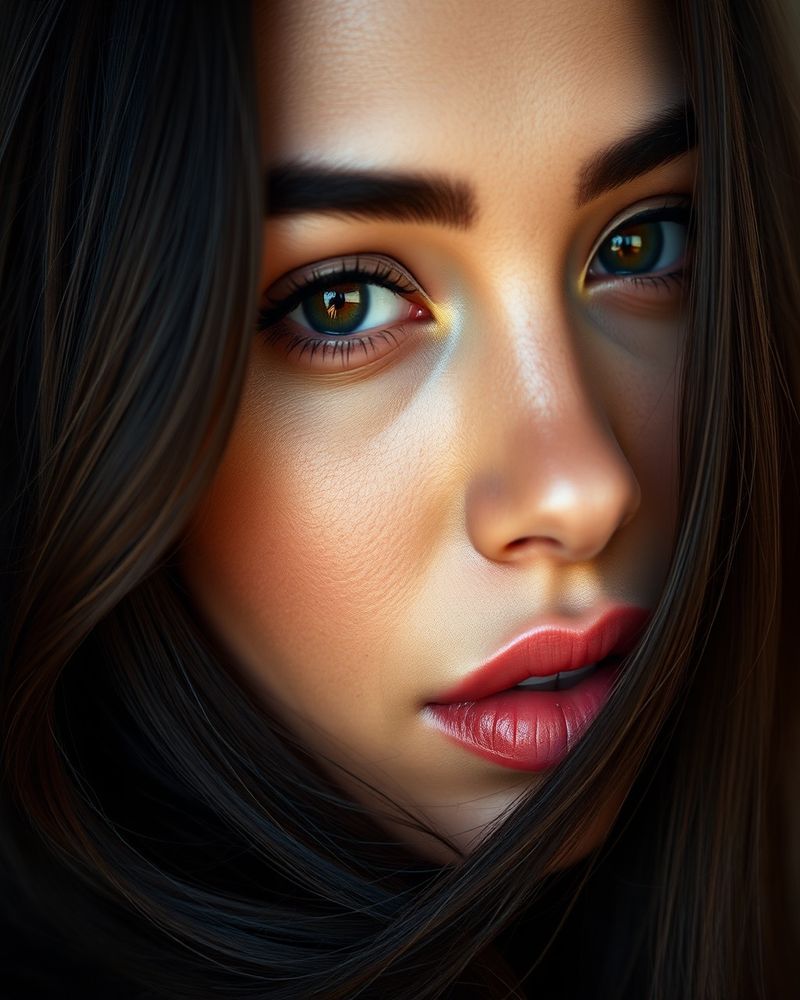 Isabella Costa beauty close-up portrait with soft lighting
