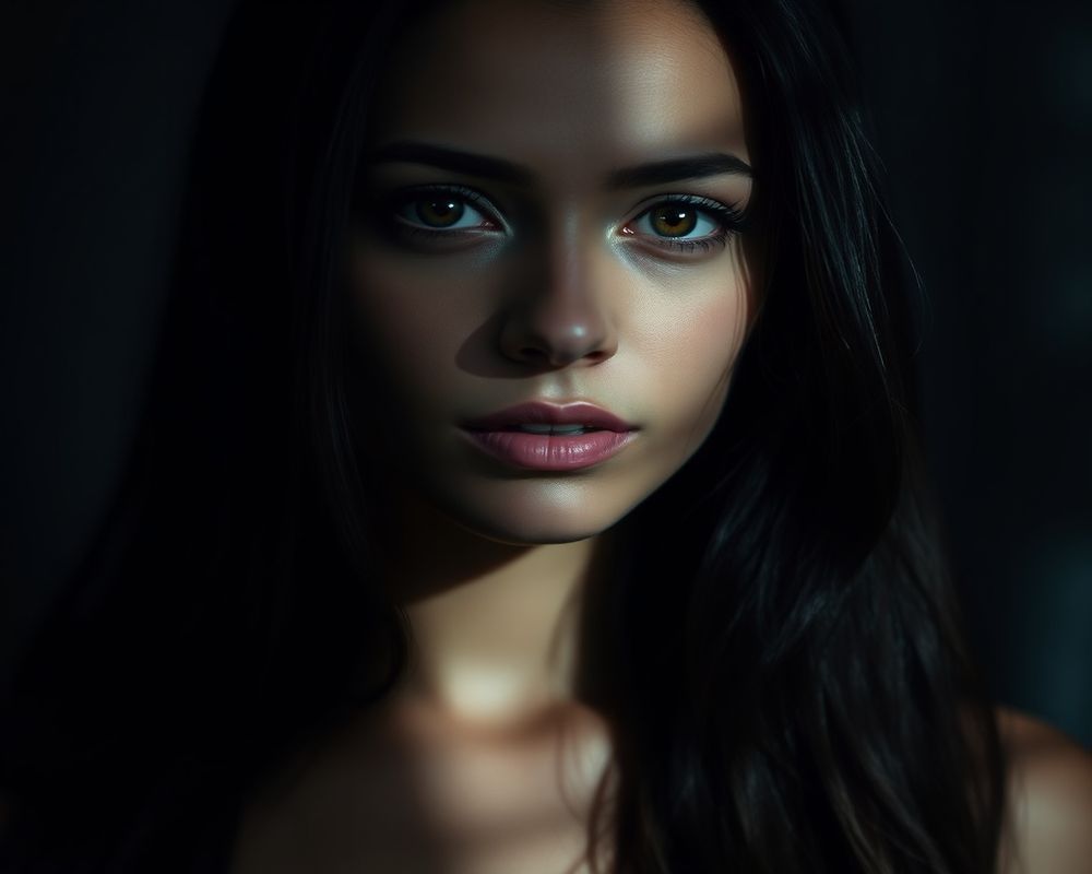 Isabella Costa artistic creative portrait with dramatic shadows