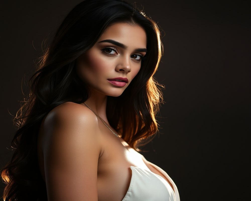 Isabella Moreno high fashion editorial with dramatic lighting