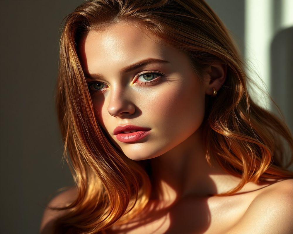 Isabella Moretti high fashion editorial with dramatic lighting