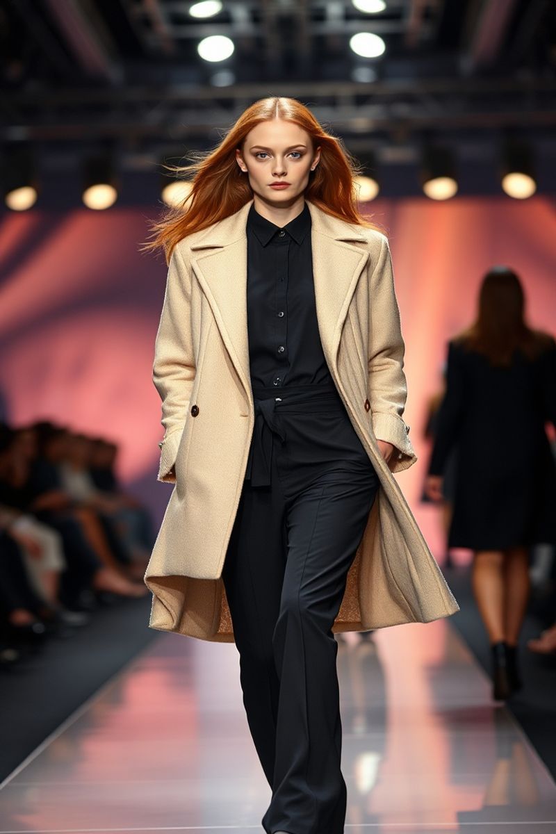 Isabella Moretti fashion runway walk in designer clothing