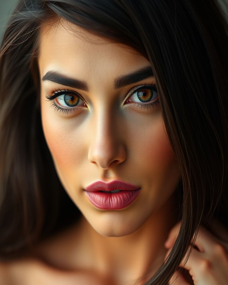 Isabella Rodrigues beauty close-up portrait with soft lighting