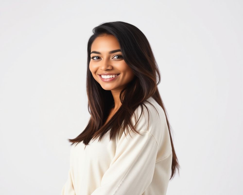 Isabella Rodrigues commercial brand campaign with natural smile