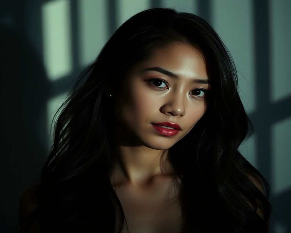 Isabella Santos artistic creative portrait with dramatic shadows