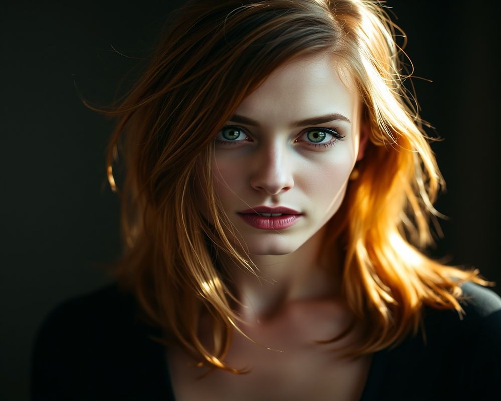 Isabelle Clarke artistic creative portrait with dramatic shadows