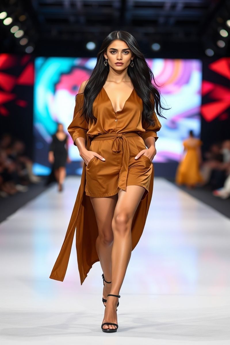 Isadora Silva fashion runway walk in designer clothing