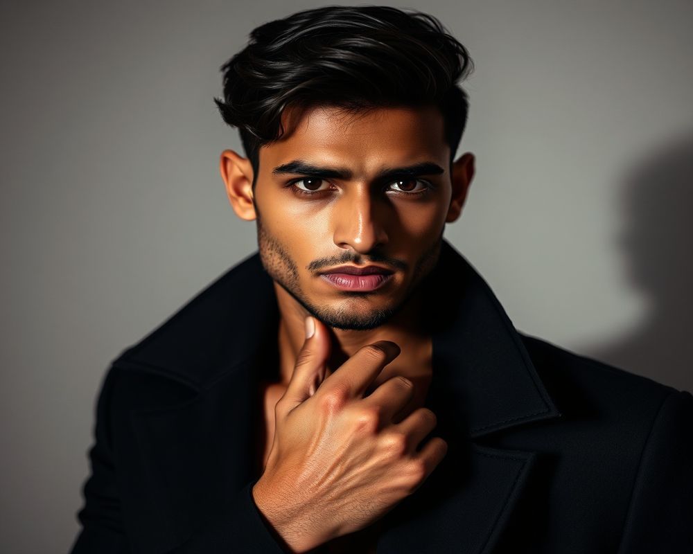 Ishaan Kapoor high fashion editorial with dramatic lighting