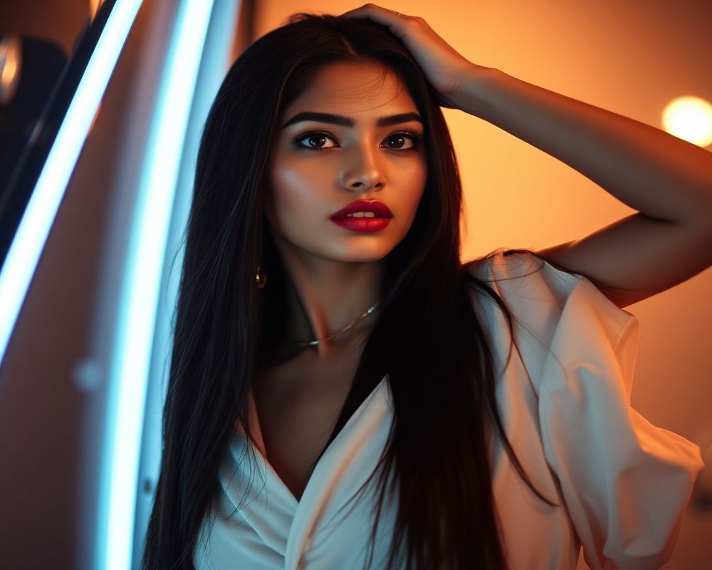 Ishita Malhotra high fashion editorial with dramatic lighting