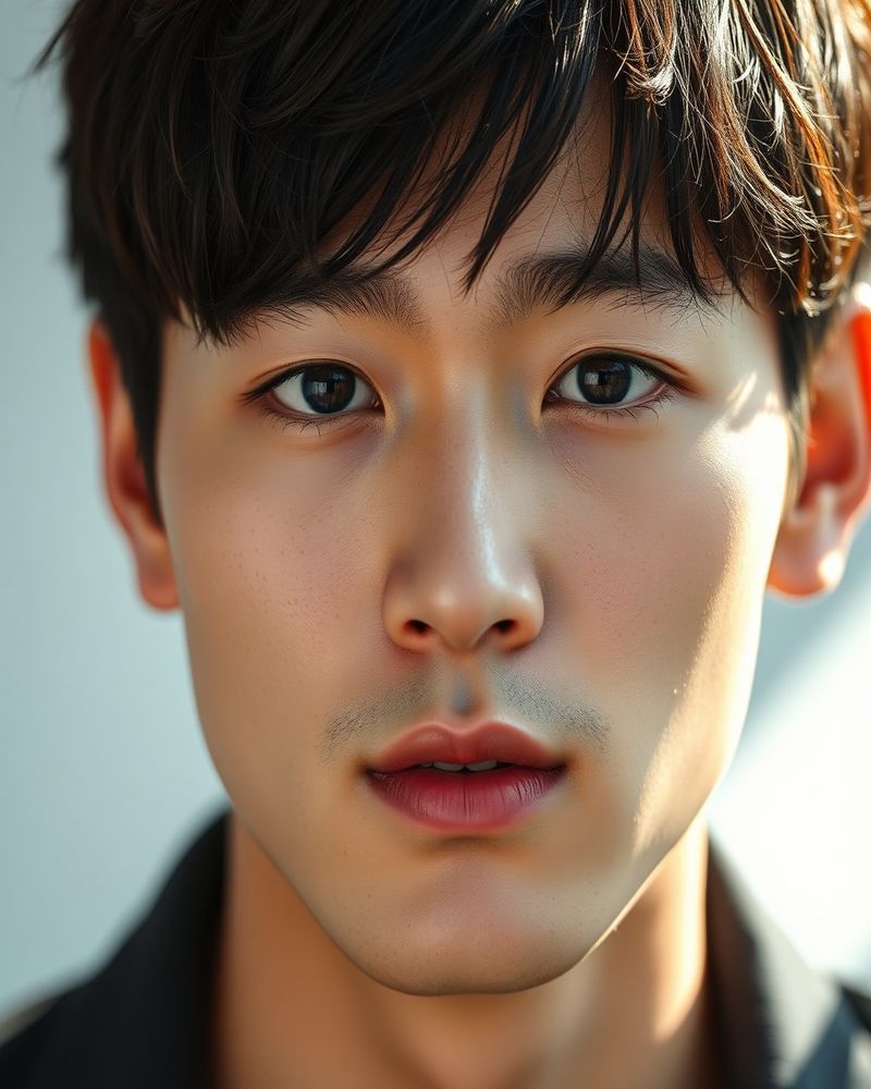 Jae-sung Kwon beauty close-up portrait with flawless skin