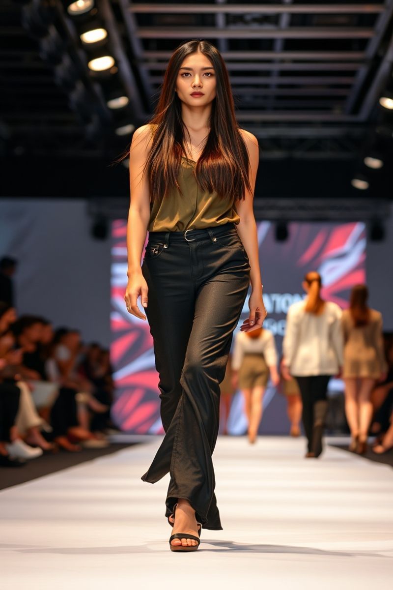 Jasmin Santos fashion runway walk in designer clothing