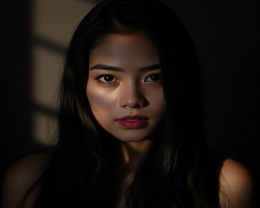 Jasmine Dela Cruz artistic creative portrait with dramatic shadows