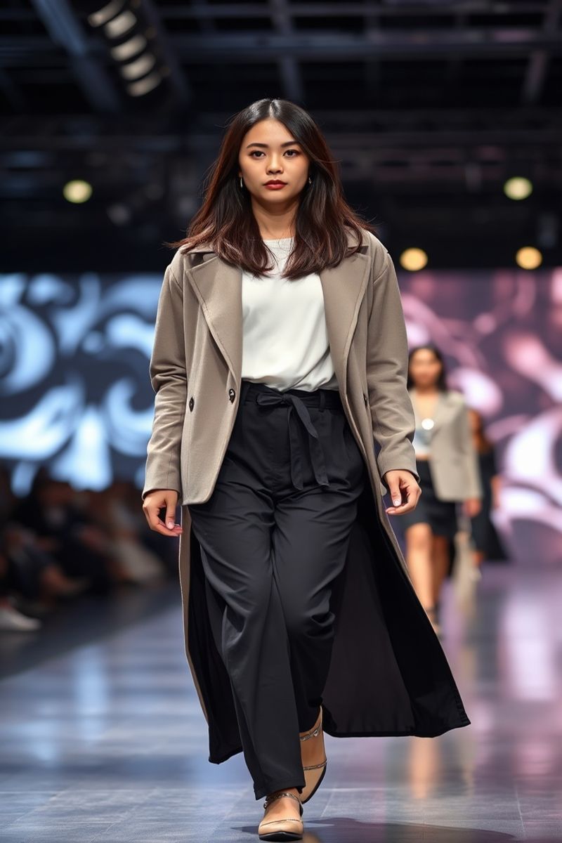 Ji-eun Park fashion runway walk in designer clothing
