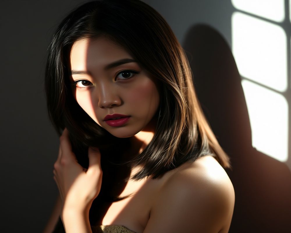 Ji-eun Park artistic creative portrait with dramatic shadows
