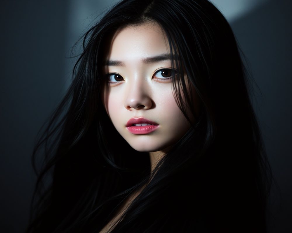 Ji-Woo Kim artistic creative portrait with dramatic shadows