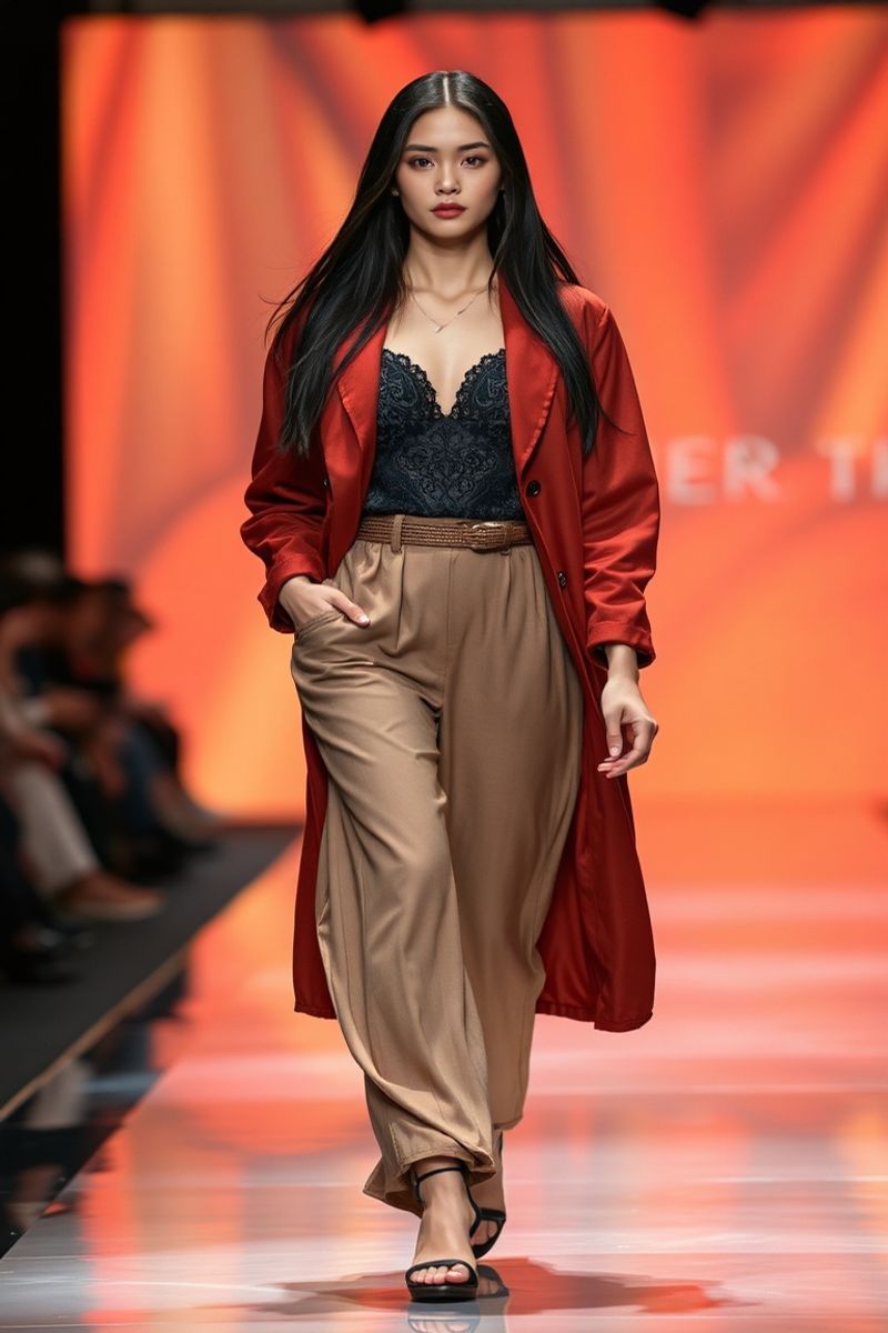 Ji-woo Park fashion runway walk in designer clothing