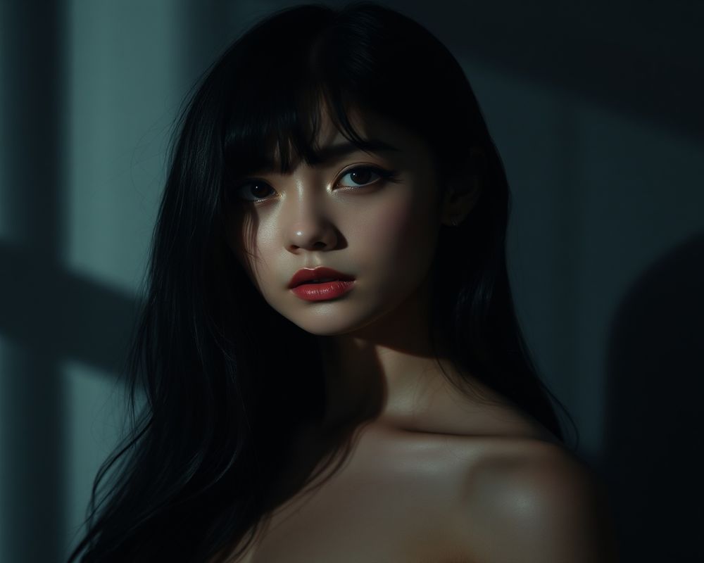 Ji-woo Park artistic creative portrait with dramatic shadows