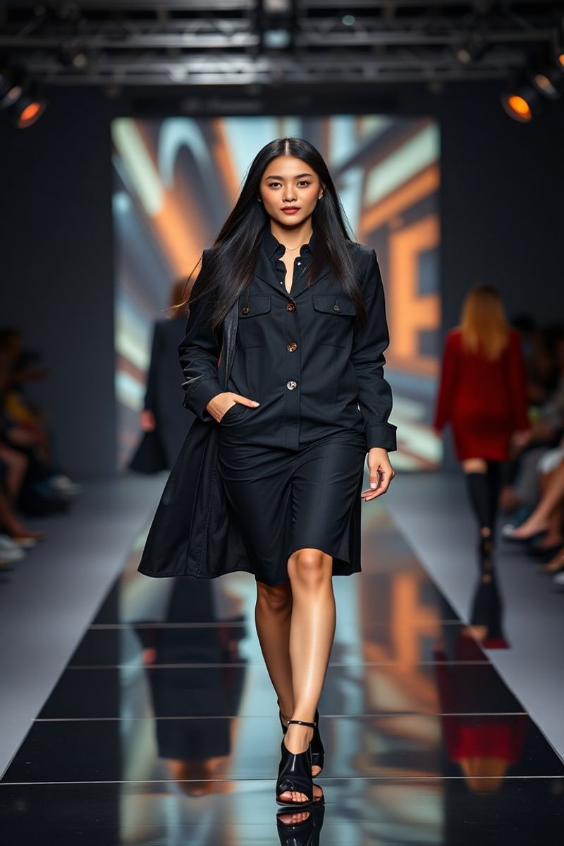 Ji-Yoon Kim fashion runway walk in designer clothing
