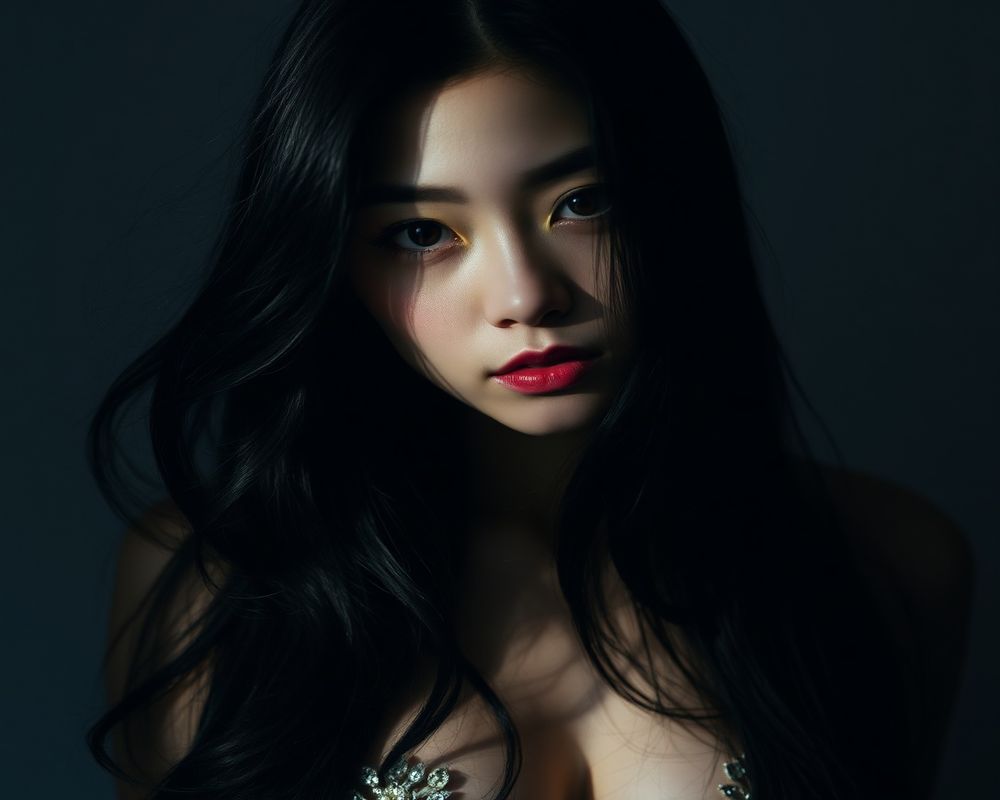 Ji-Yoon Kim artistic creative portrait with dramatic shadows