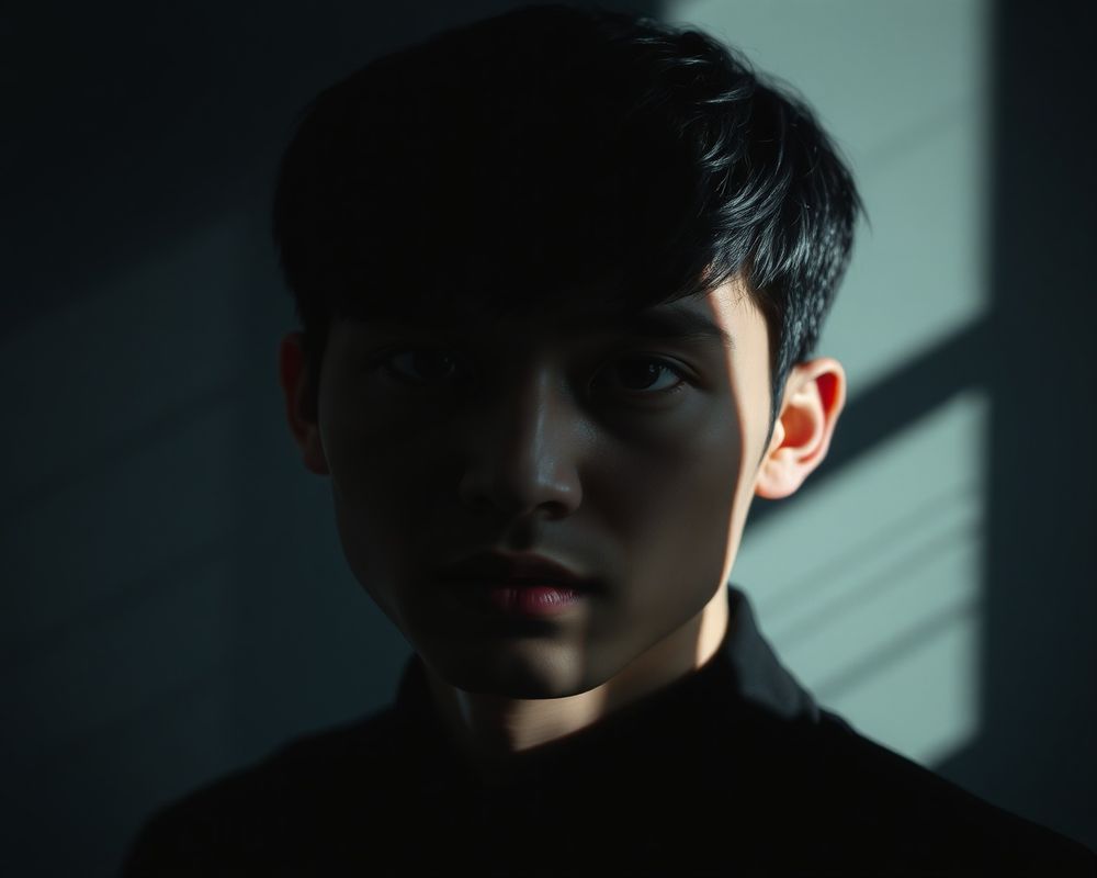 Jin-Ho Kim artistic creative portrait with dramatic shadows