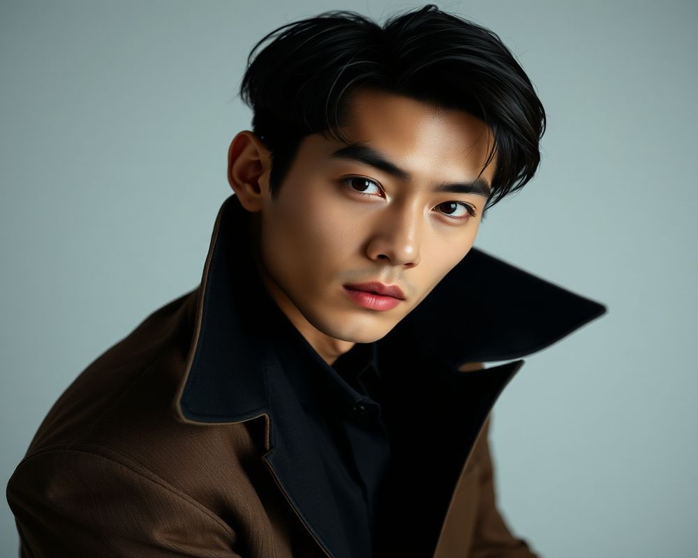 Jin Park high fashion editorial with dramatic lighting