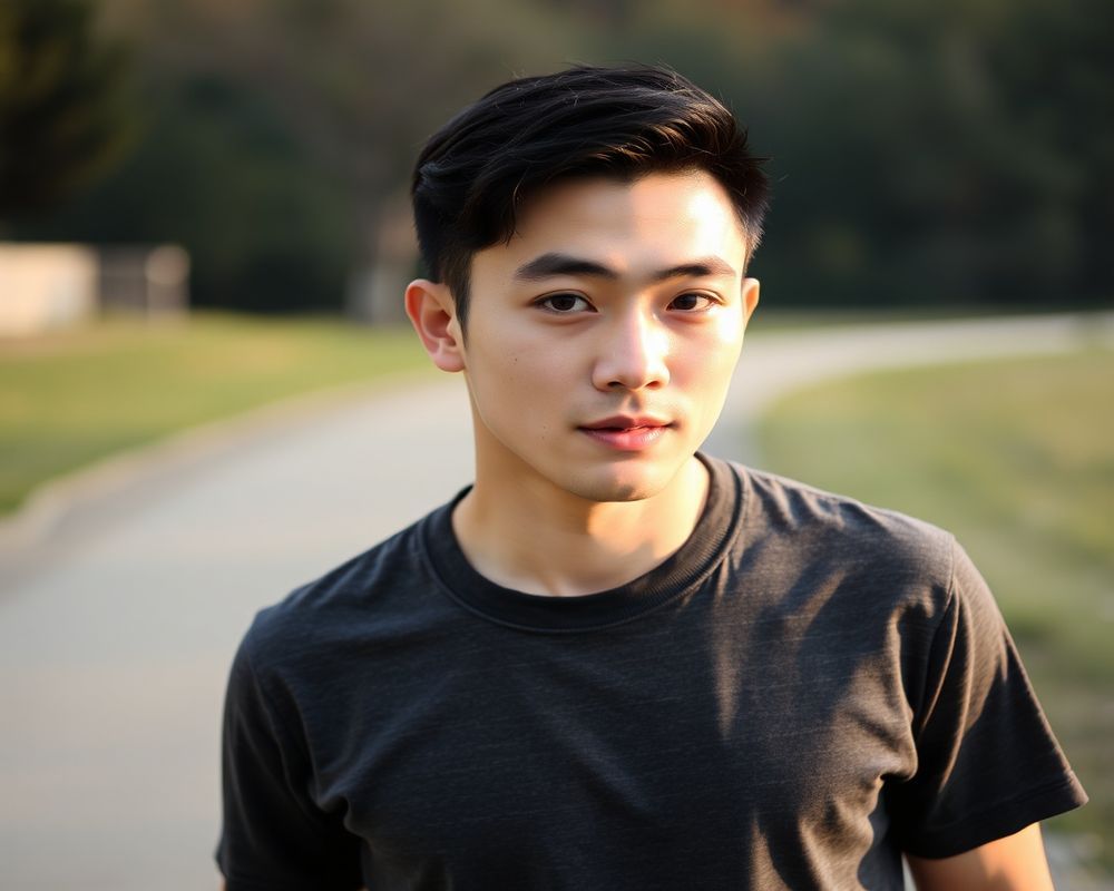 Jin Park lifestyle personality shot in natural outdoor setting