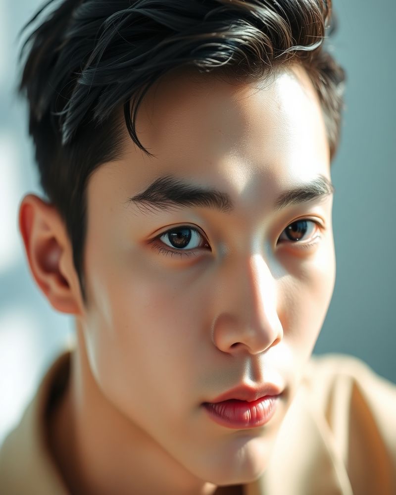 Jin Seo beauty close-up portrait with soft lighting