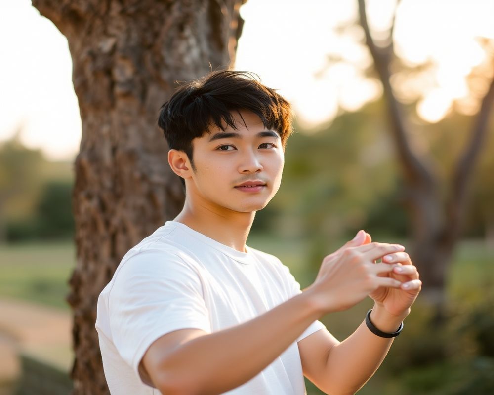 Joon-Min Park lifestyle personality shot in natural outdoor setting