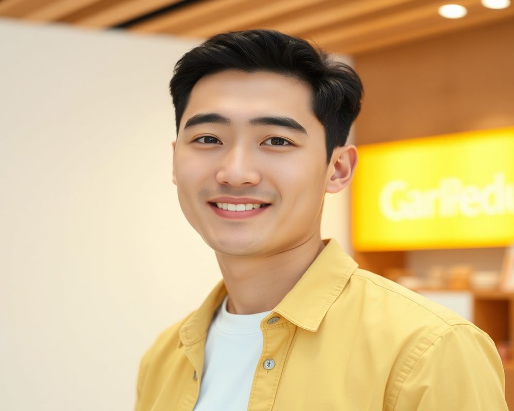 Joon-Min Park commercial brand campaign with natural smile