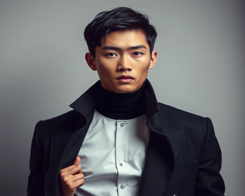 Jun Park high fashion editorial with dramatic lighting