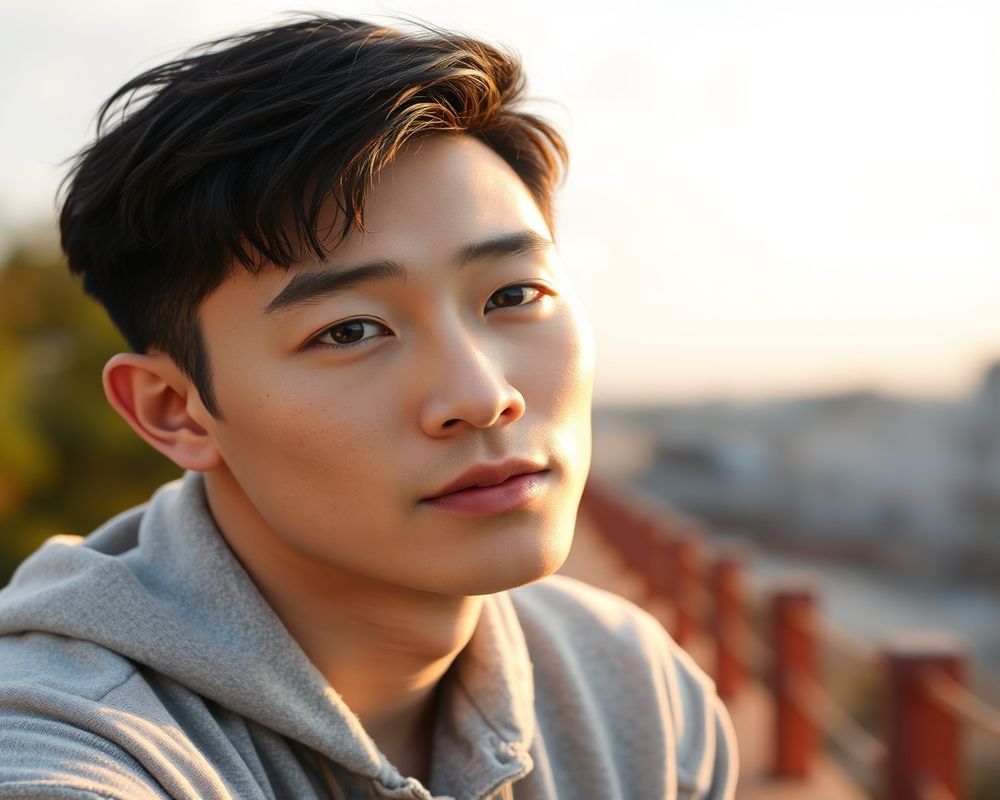 Jun Park lifestyle personality shot in natural outdoor setting